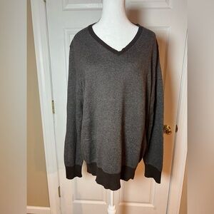 Eddie Bauer Sweater Mens Cotton Cashmere Pullover V-Neck Size Lg Grandpa Core